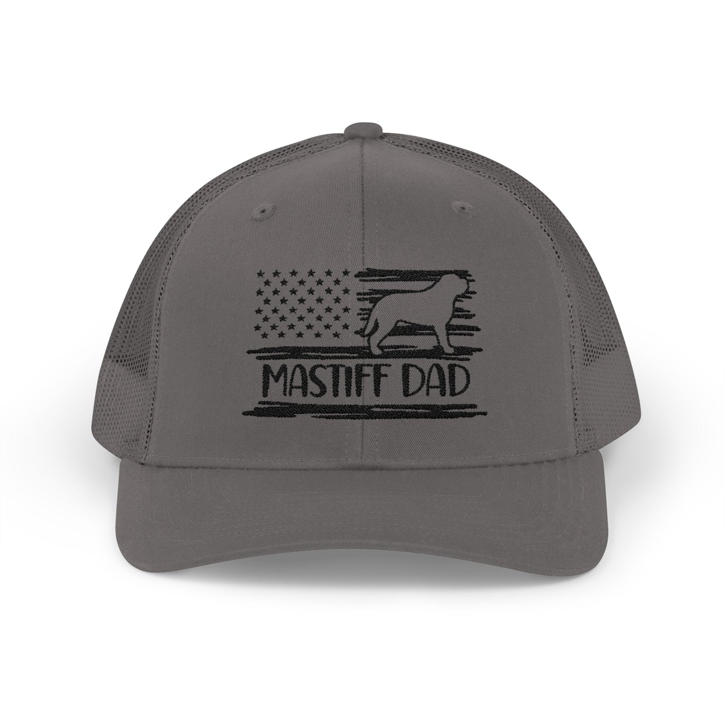 Mastiff Dad Flag Snapback Trucker Cap Charcoal One size
