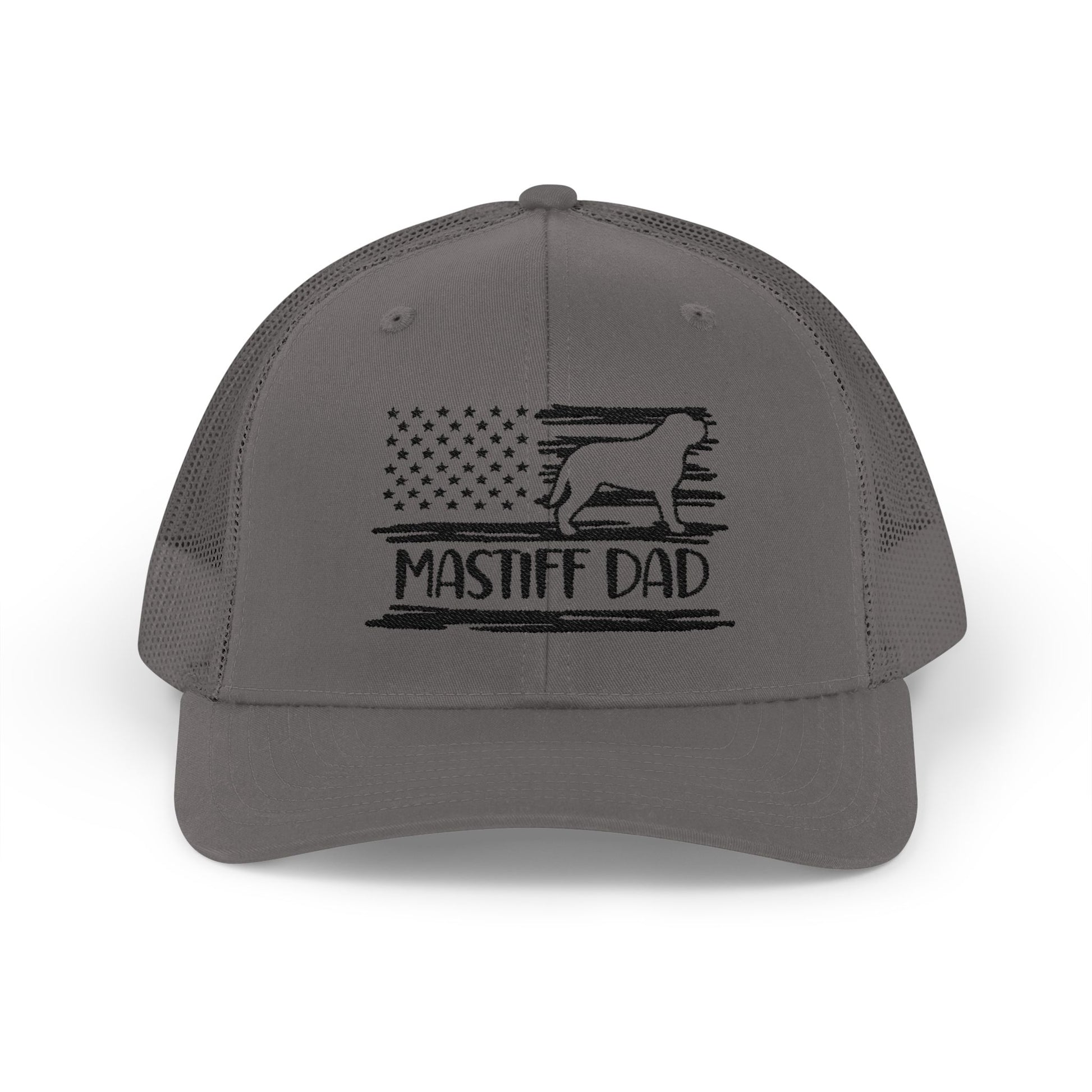 Mastiff Dad Flag Snapback Trucker Cap Charcoal One size