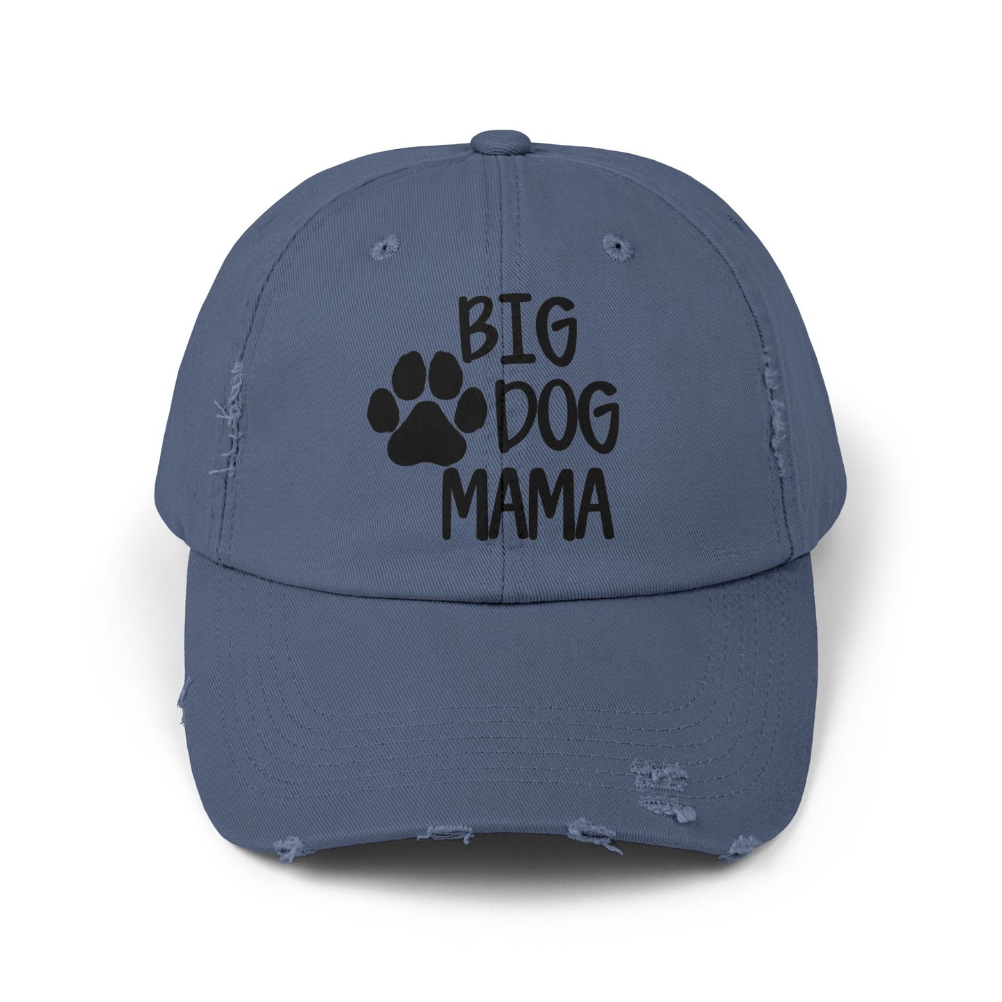 Big Dog Mama Distressed Cap - Unisex Dog Lover Hat Scotland Blue One size