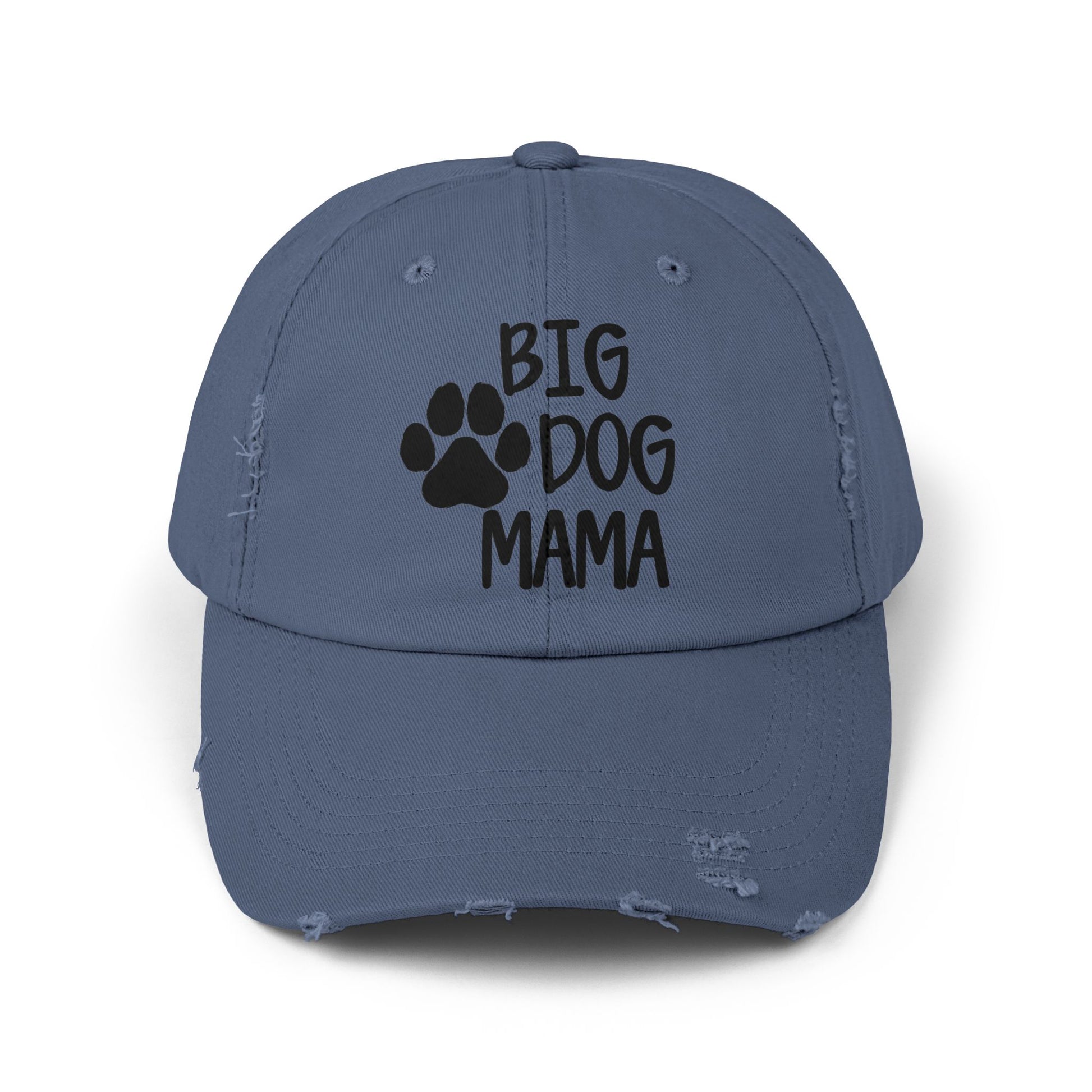 Big Dog Mama Distressed Cap - Unisex Dog Lover Hat Scotland Blue One size