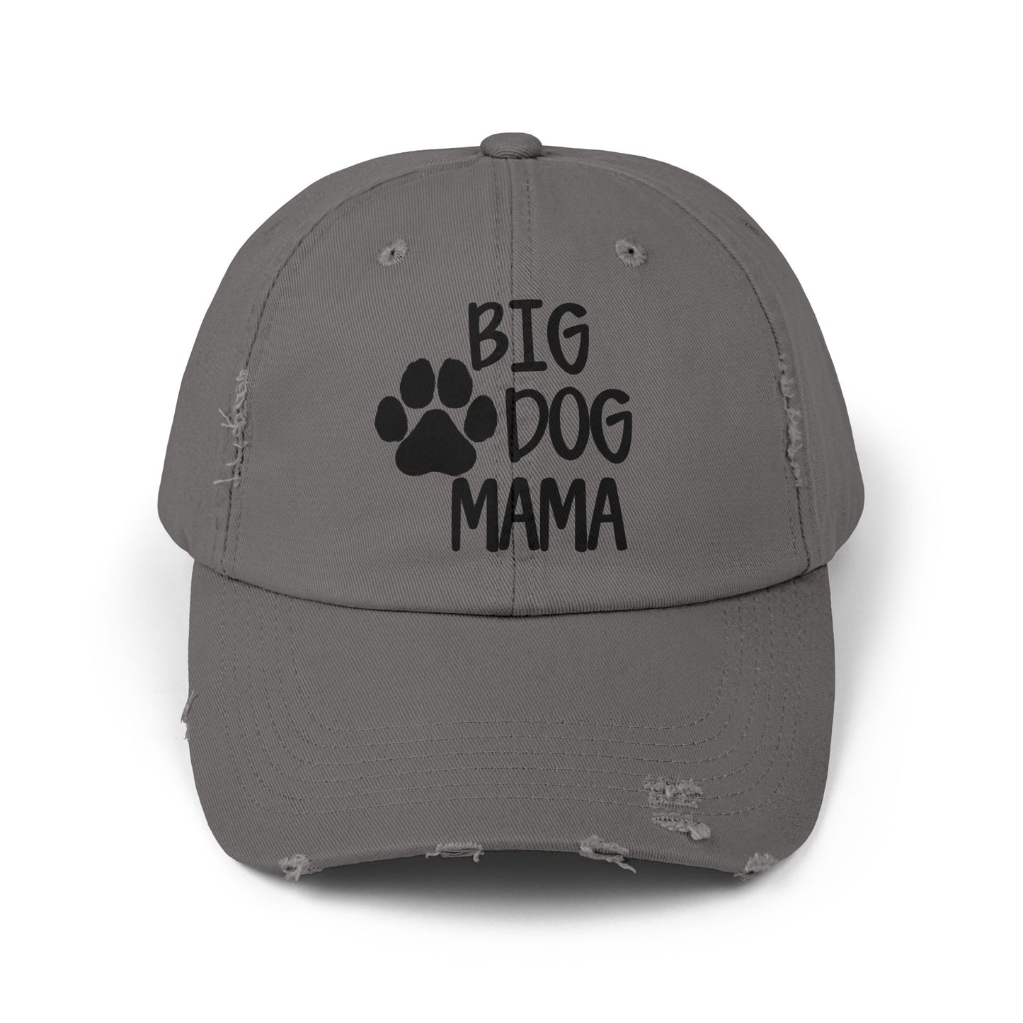 Big Dog Mama Distressed Cap - Unisex Dog Lover Hat Nickel One size