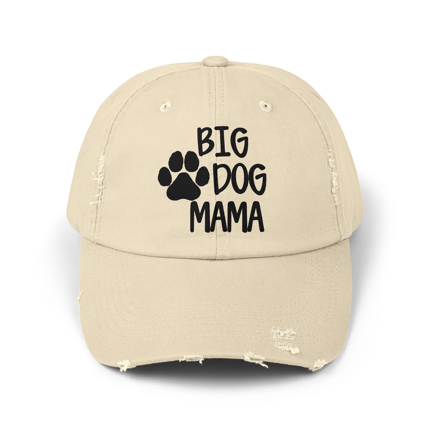 Big Dog Mama Distressed Cap - Unisex Dog Lover Hat Stone One size