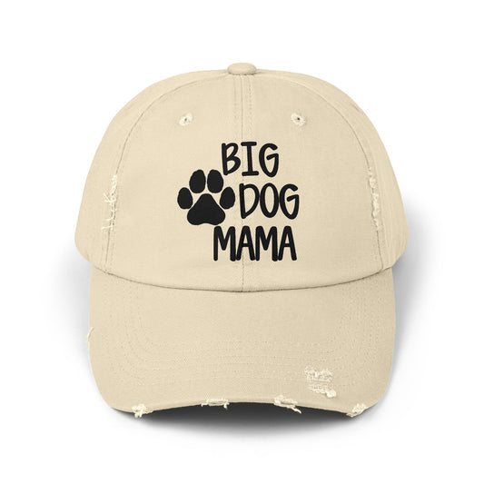 Big Dog Mama Distressed Cap - Unisex Dog Lover Hat Stone One size