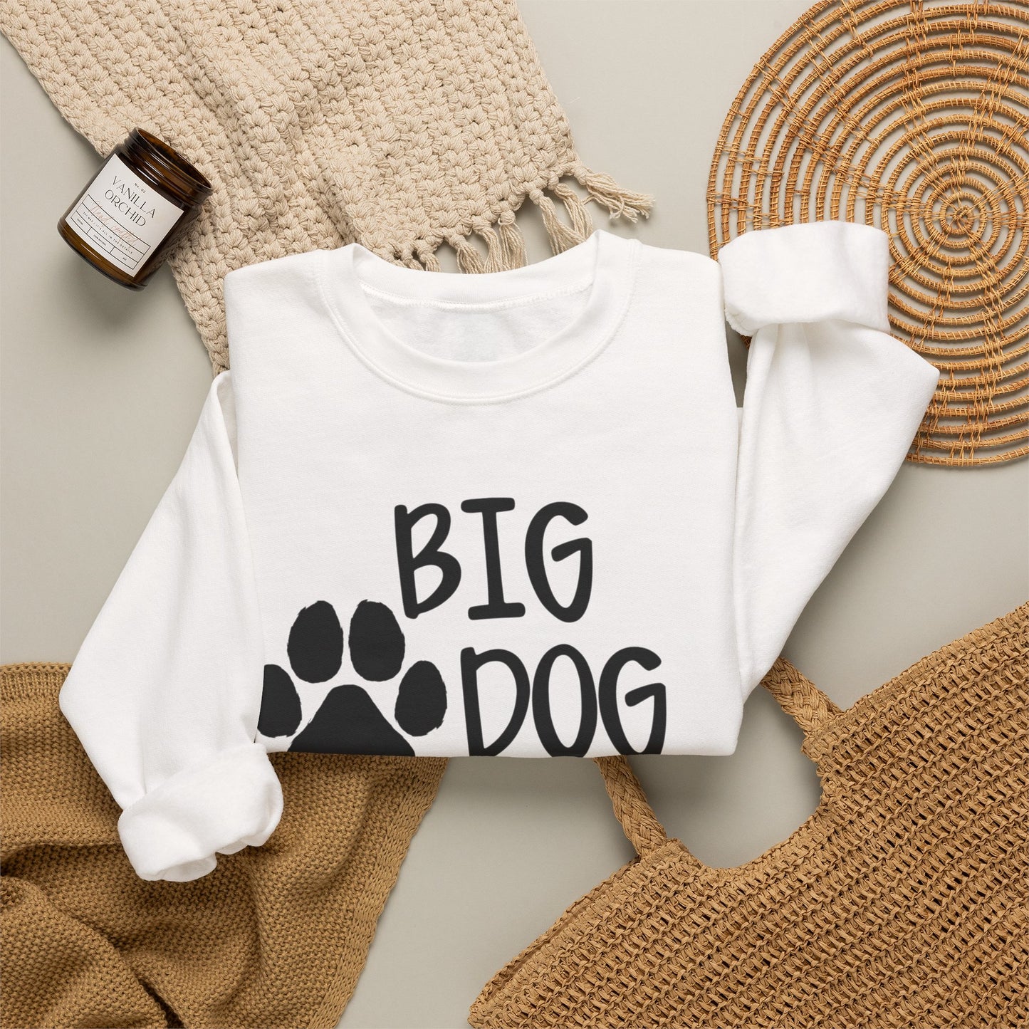 Big Dog Mama Paw Unisex Heavy Blend™ Crewneck Sweatshirt