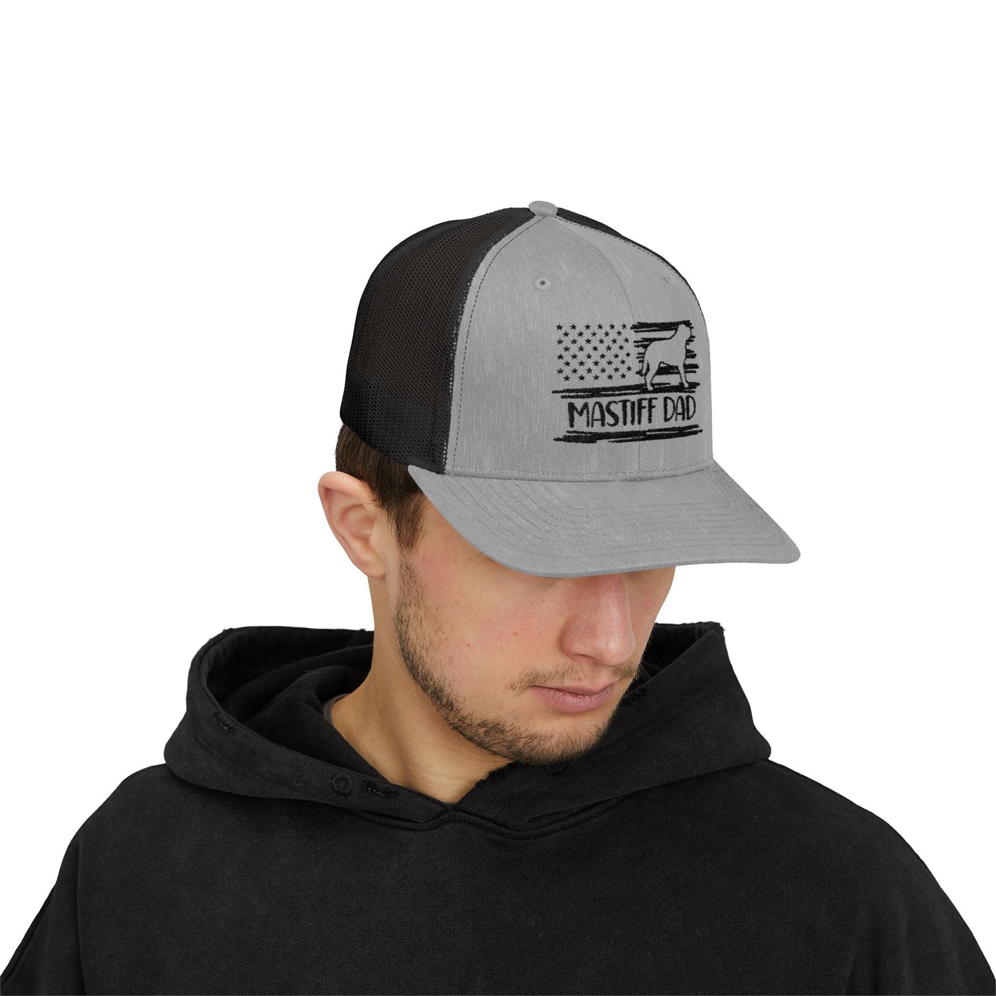 Mastiff Dad Flag Snapback Trucker Cap