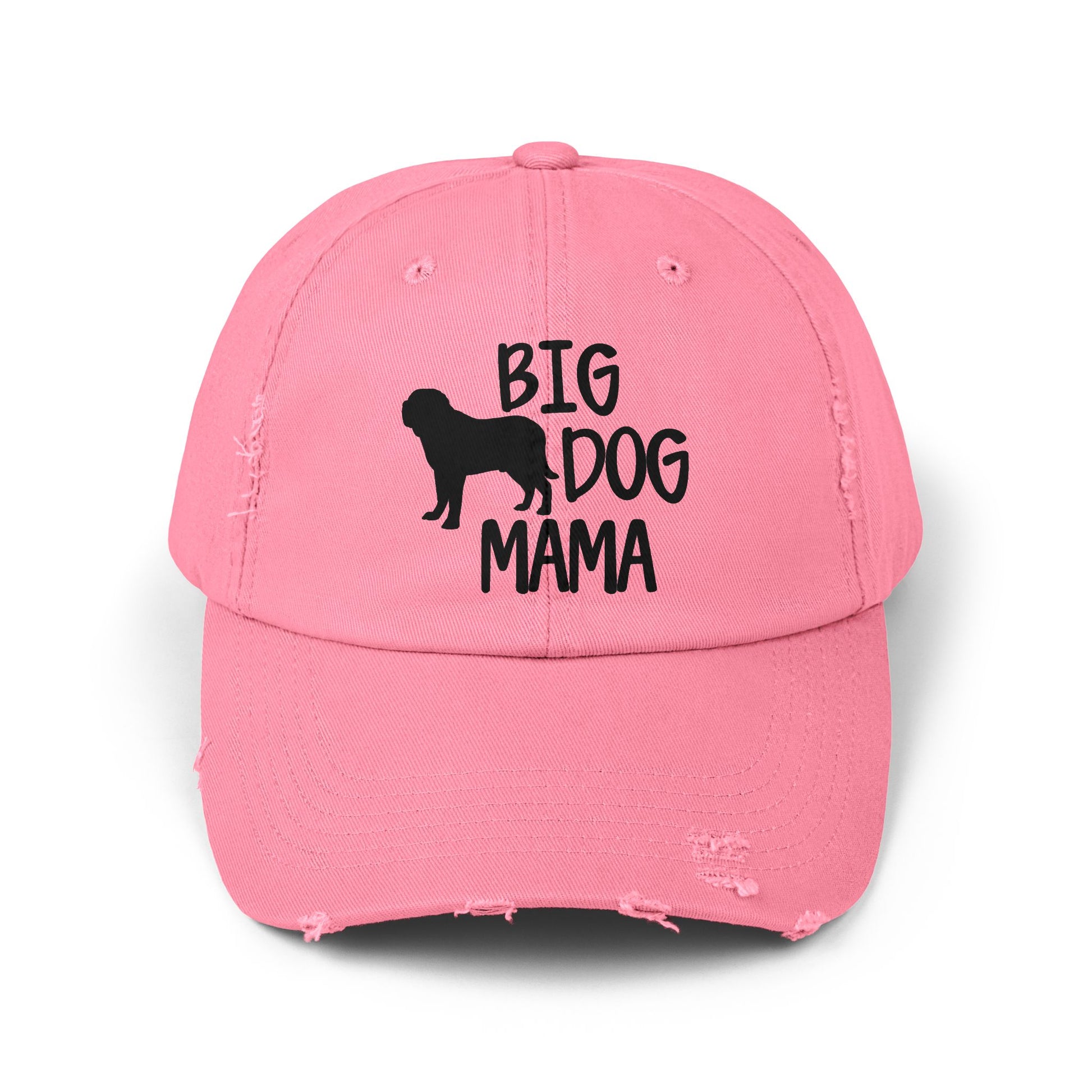 Big Dog Mama Unisex Distressed Cap - Perfect Gift for Dog Lovers True Pink One size