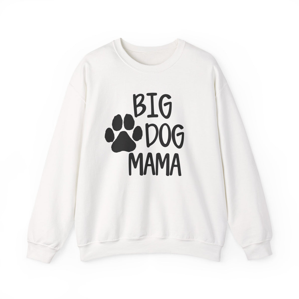 Big Dog Mama Paw Unisex Heavy Blend™ Crewneck Sweatshirt White