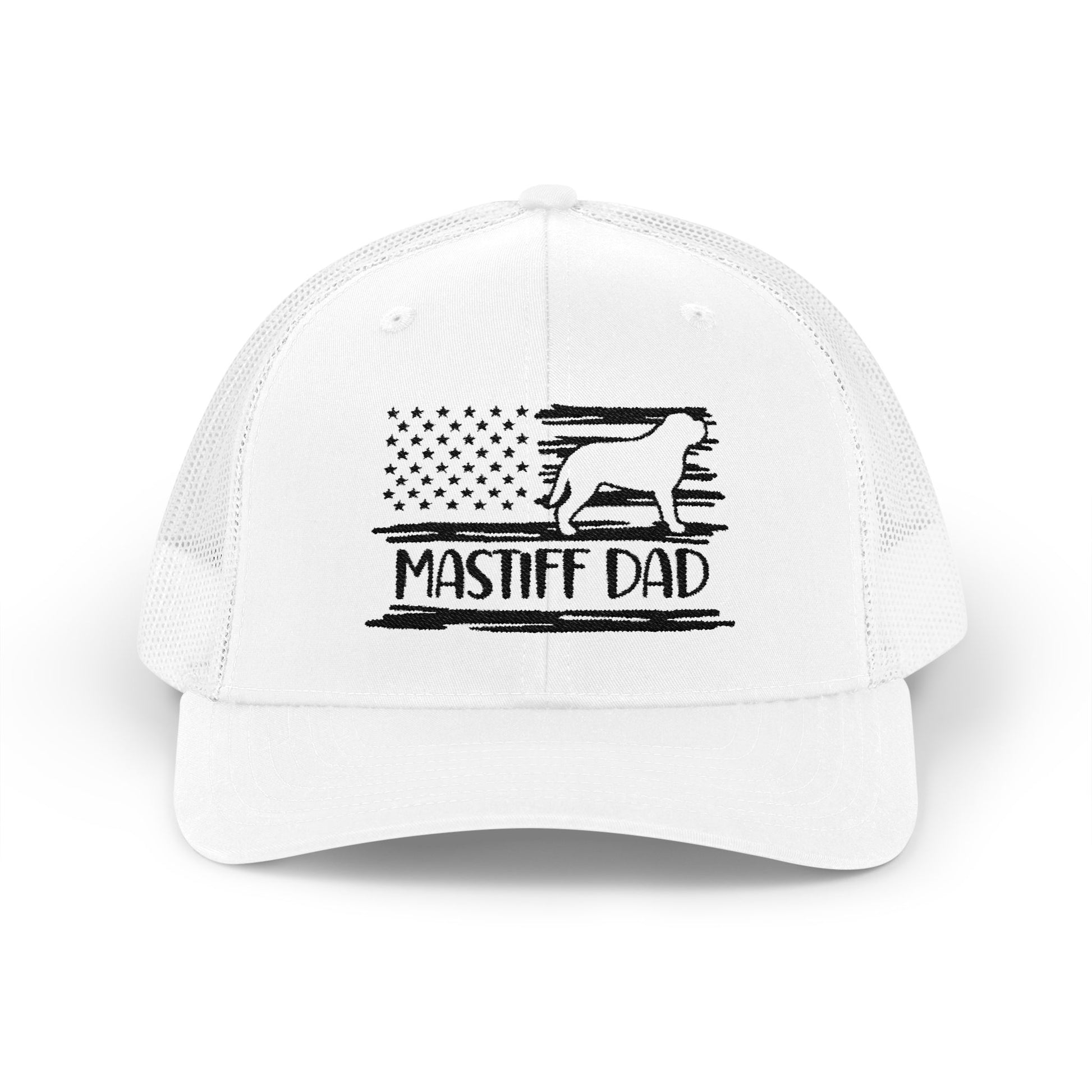Mastiff Dad Flag Snapback Trucker Cap White One size
