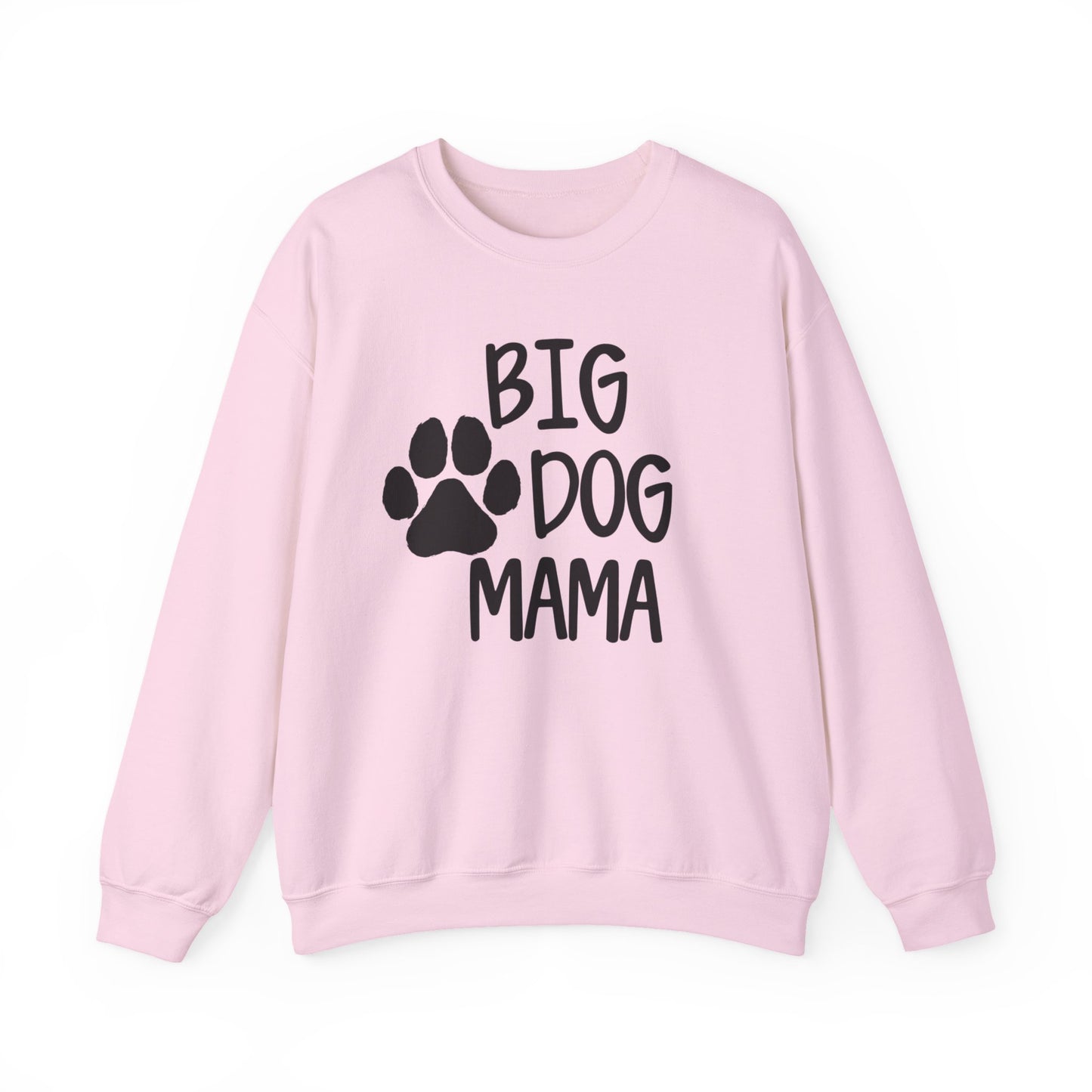 Big Dog Mama Paw Unisex Heavy Blend™ Crewneck Sweatshirt Light Pink