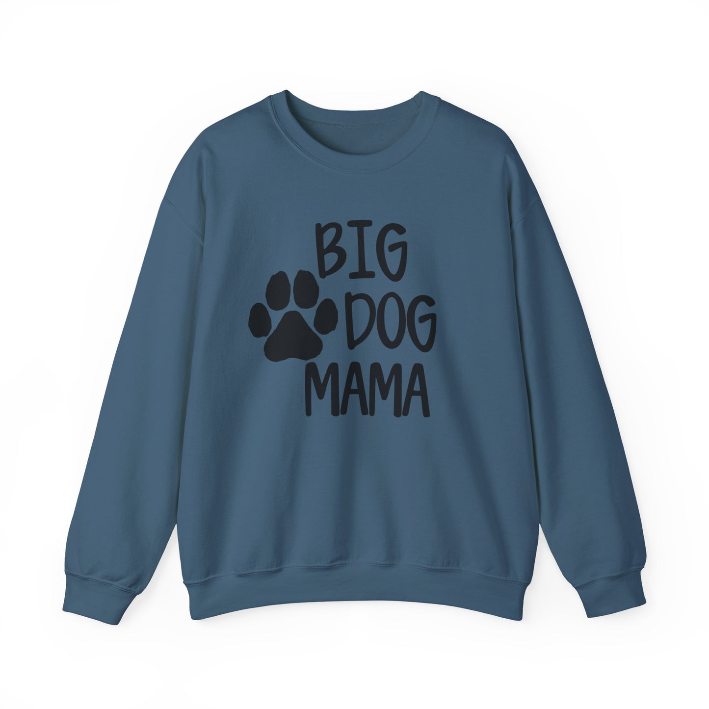 Big Dog Mama Paw Unisex Heavy Blend™ Crewneck Sweatshirt Indigo Blue