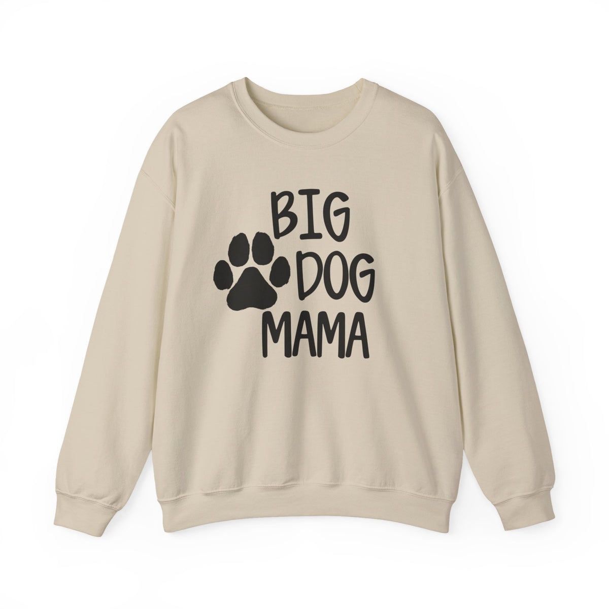 Big Dog Mama Paw Unisex Heavy Blend™ Crewneck Sweatshirt Sand