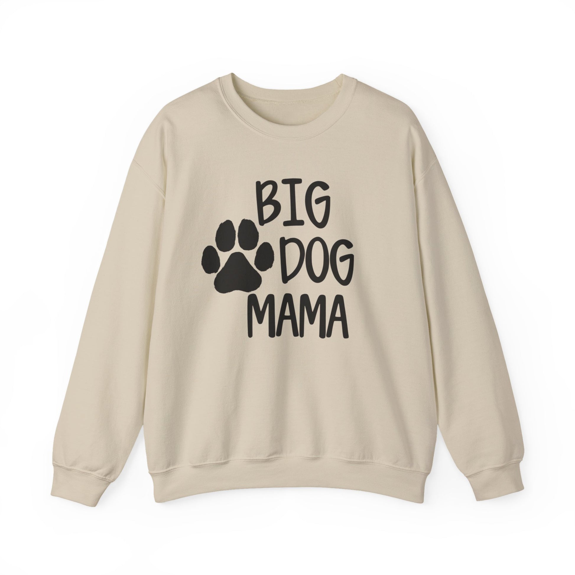 Big Dog Mama Paw Unisex Heavy Blend™ Crewneck Sweatshirt Sand