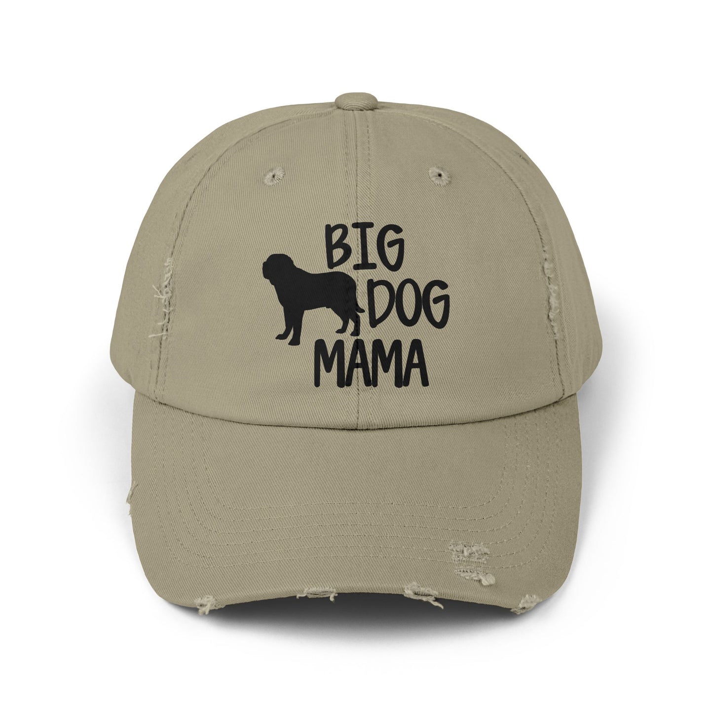 Big Dog Mama Unisex Distressed Cap - Perfect Gift for Dog Lovers Light Olive One size