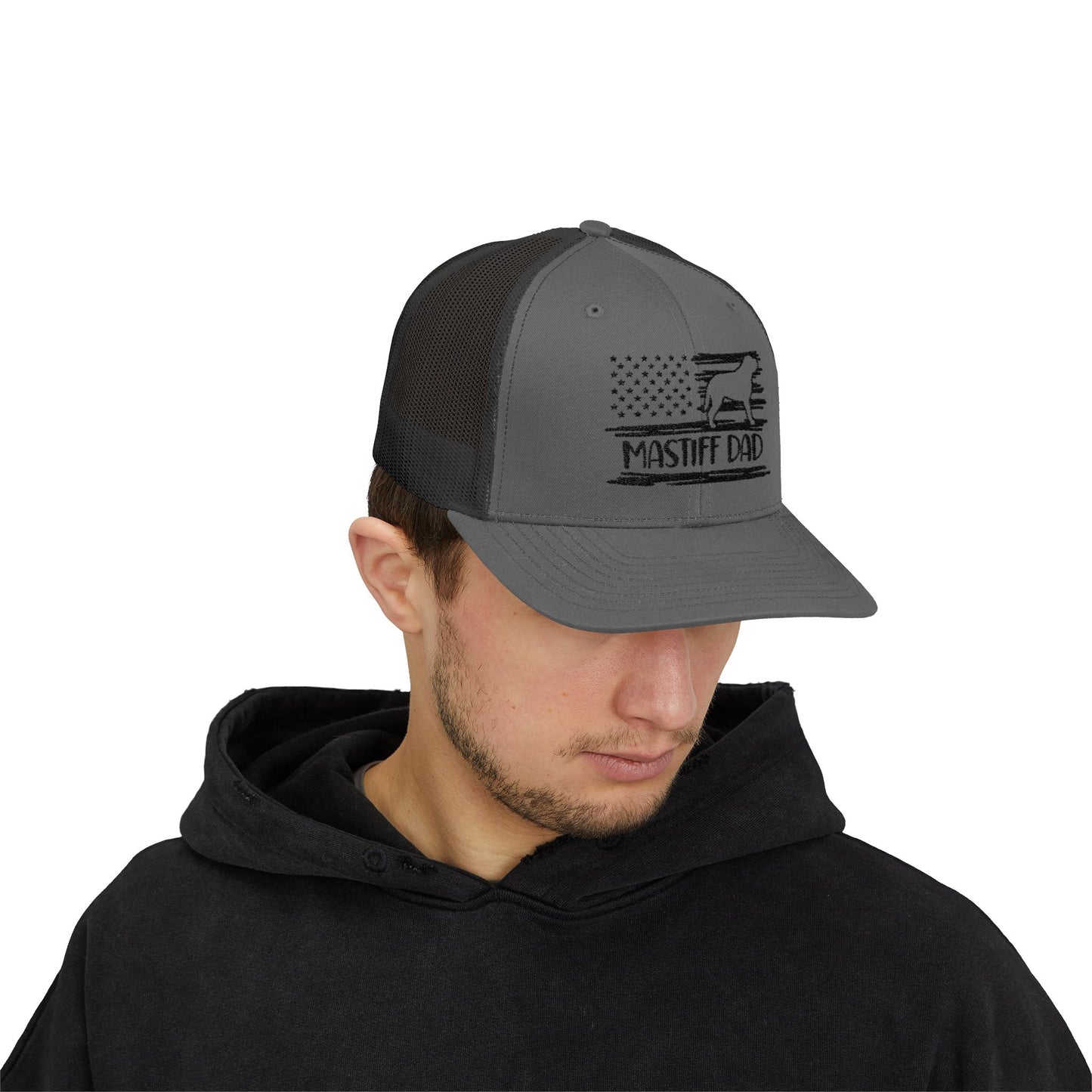 Mastiff Dad Flag Snapback Trucker Cap