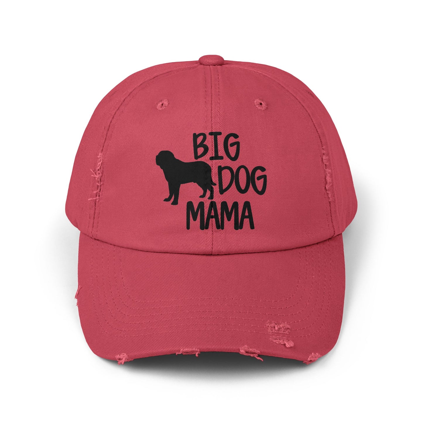 Big Dog Mama Unisex Distressed Cap - Perfect Gift for Dog Lovers Dashing Red One size