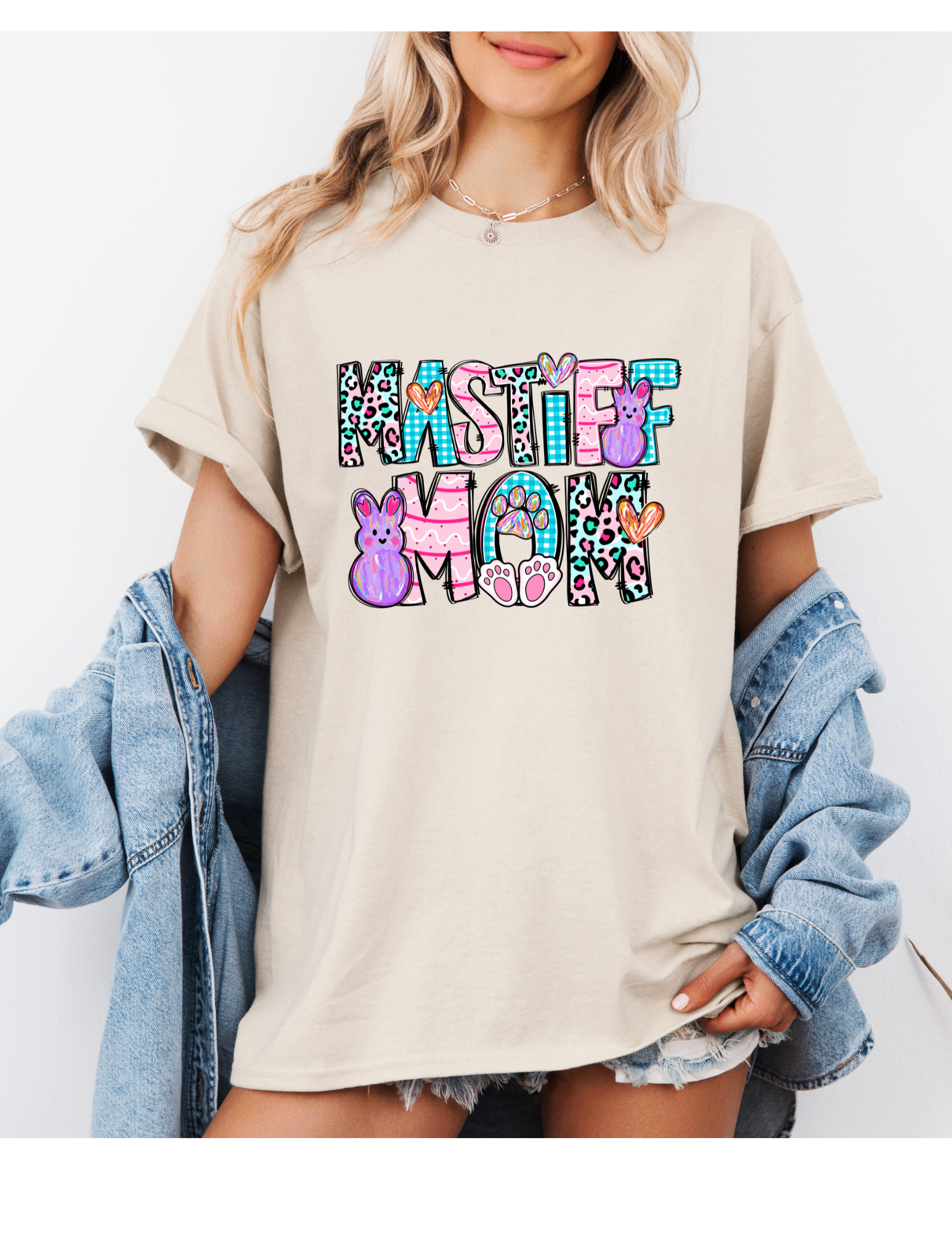Mastiff Mom Easter Doodle T Shirt