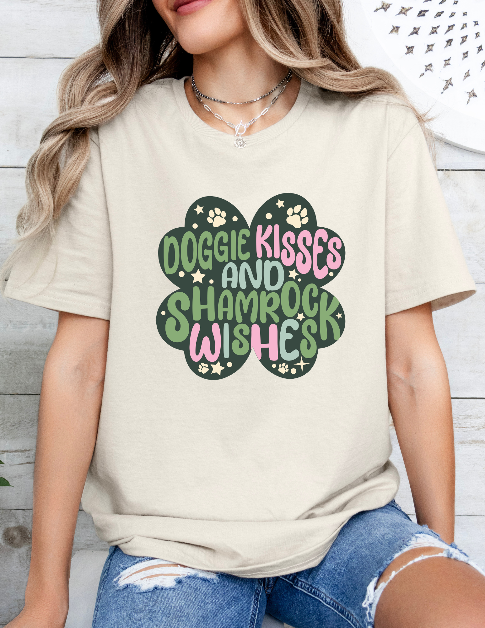 Doggie Kisses Shamrock T Shirt/ Sweatshirt