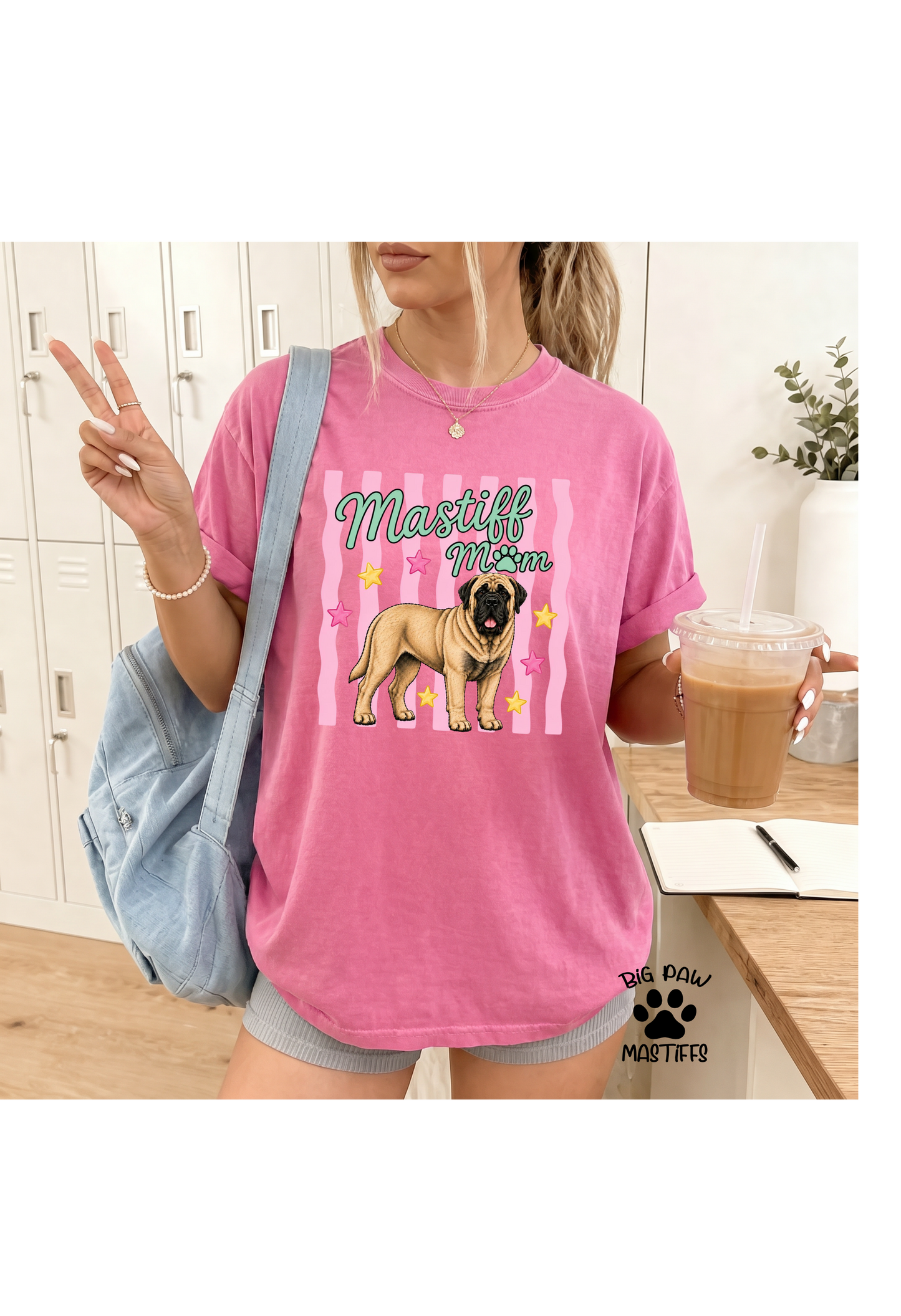 Mastiff Mom Stripes Comfort Colors