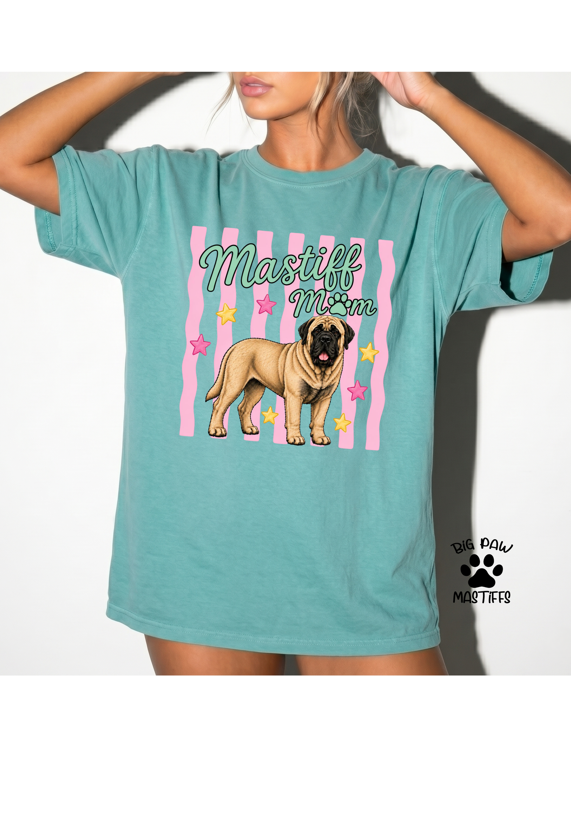 Mastiff Mom Stripes Comfort Colors