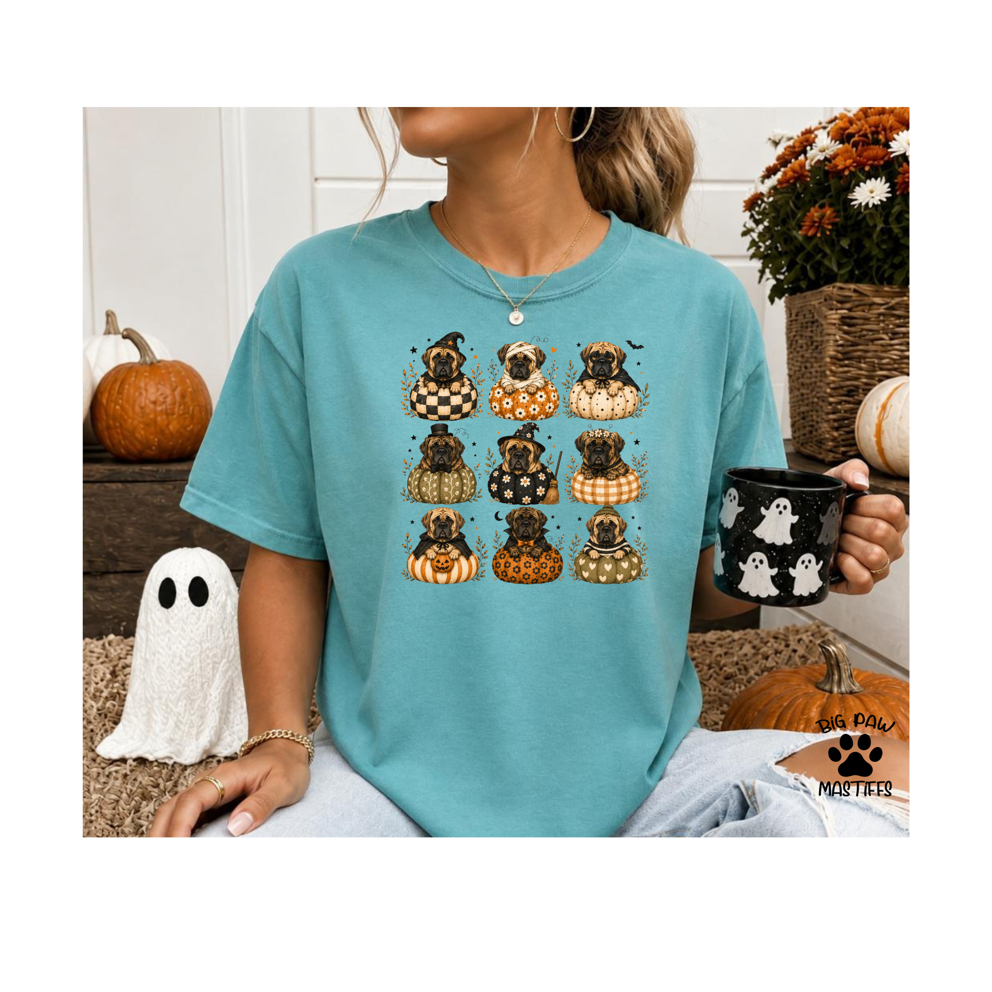 Mastiffs in Pumpkins #2