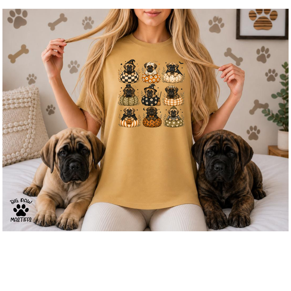 Mastiffs in Pumpkins #2