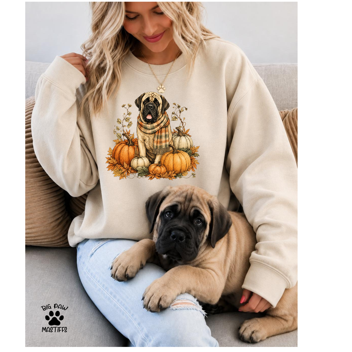 Mastiffs w/ Pumpkins