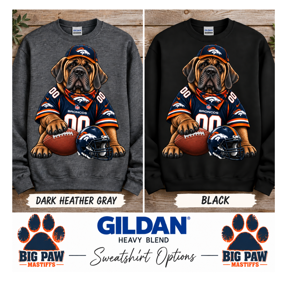 Mastiff Football #2 ANY TEAM / ANY BREED