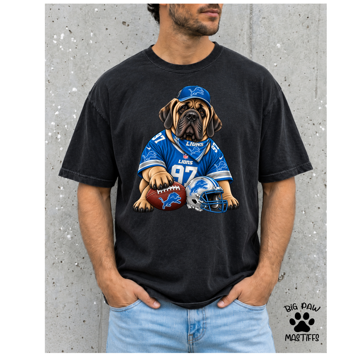 Mastiff Football #2 ANY TEAM / ANY BREED