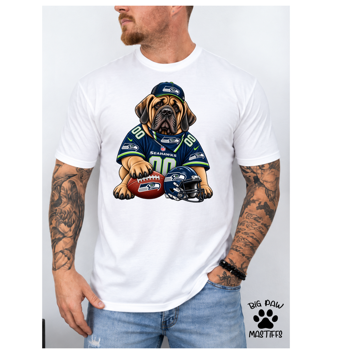 Mastiff Football #2 ANY TEAM / ANY BREED