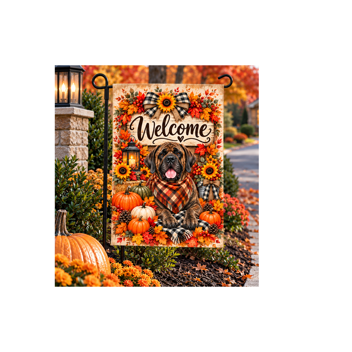 Mastiff Fall Garden Flags