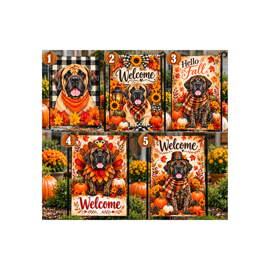 Mastiff Fall Garden Flags