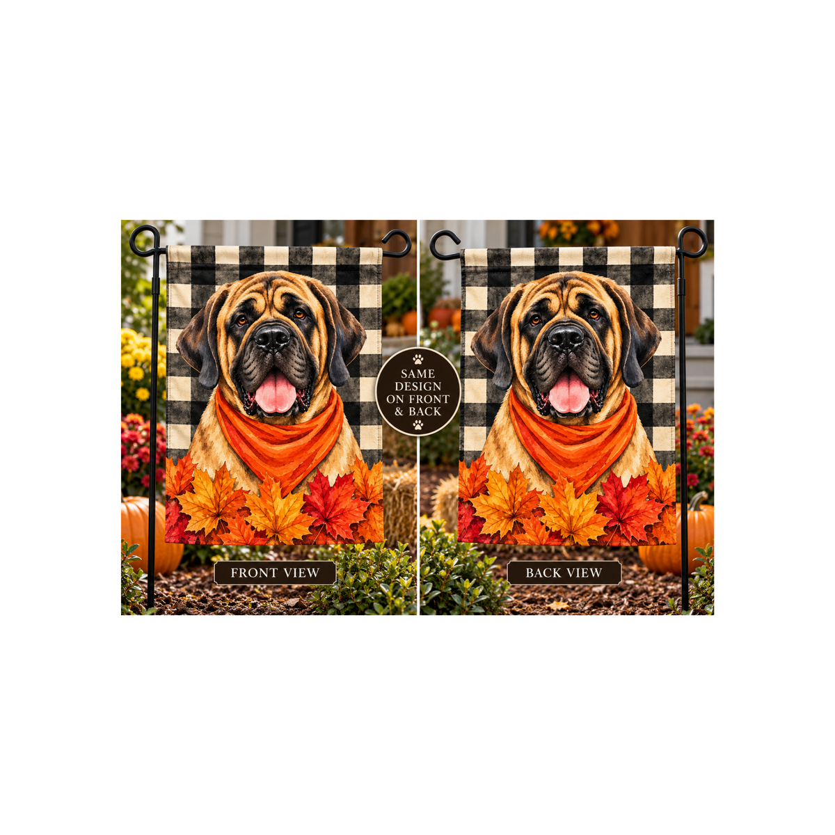 Mastiff Fall Garden Flags
