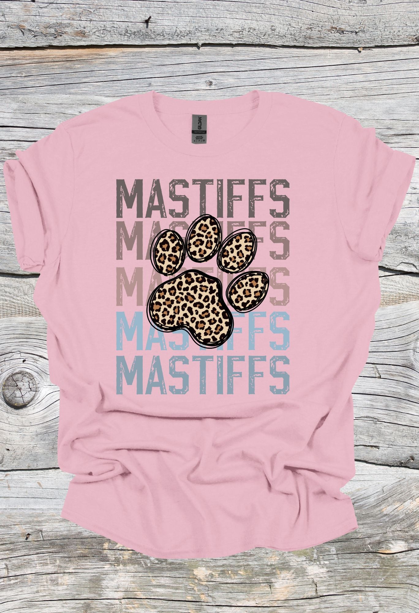 Mastiffs Stacked w/ Leopard Paw T Shirt